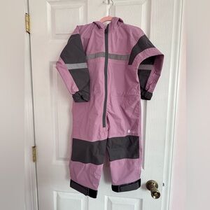 Oaki Pink and Gray Hooded Rain Suit